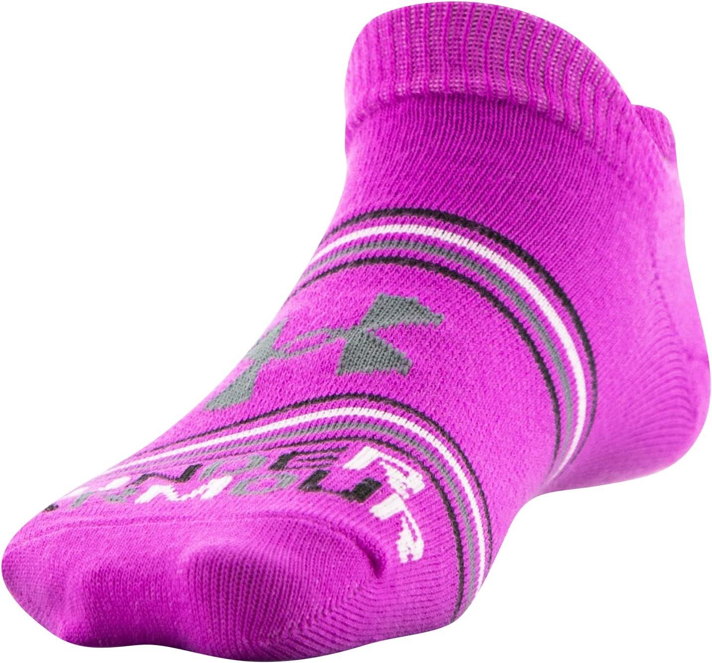 imageUnder Armour Kids Essential 20 Lightweight No Show Socks 6PackStrobe Purple Assorted