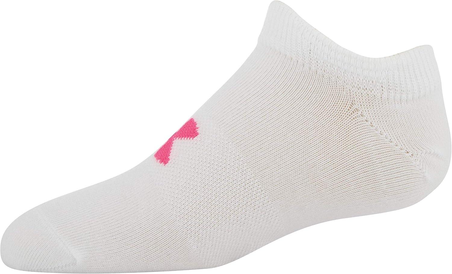 imageUnder Armour Kids Essential 20 Lightweight No Show Socks 6PackWhiteCerise Assorted