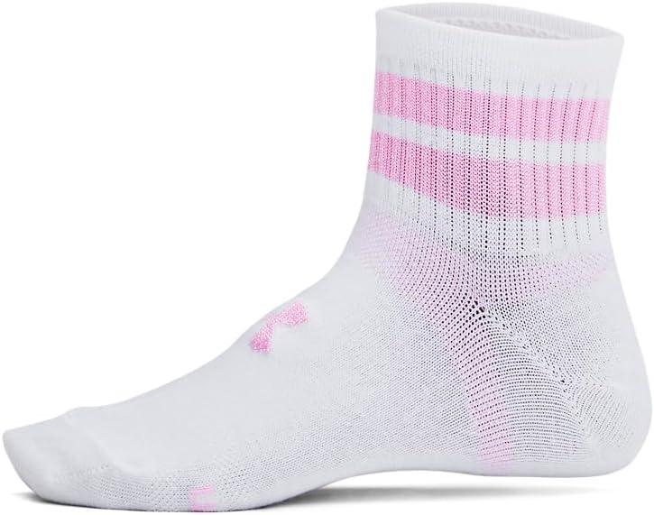 imageUnder Armour Kids Youth Essential Quarter Socks 6Pack100 White  White  Stellar Pink