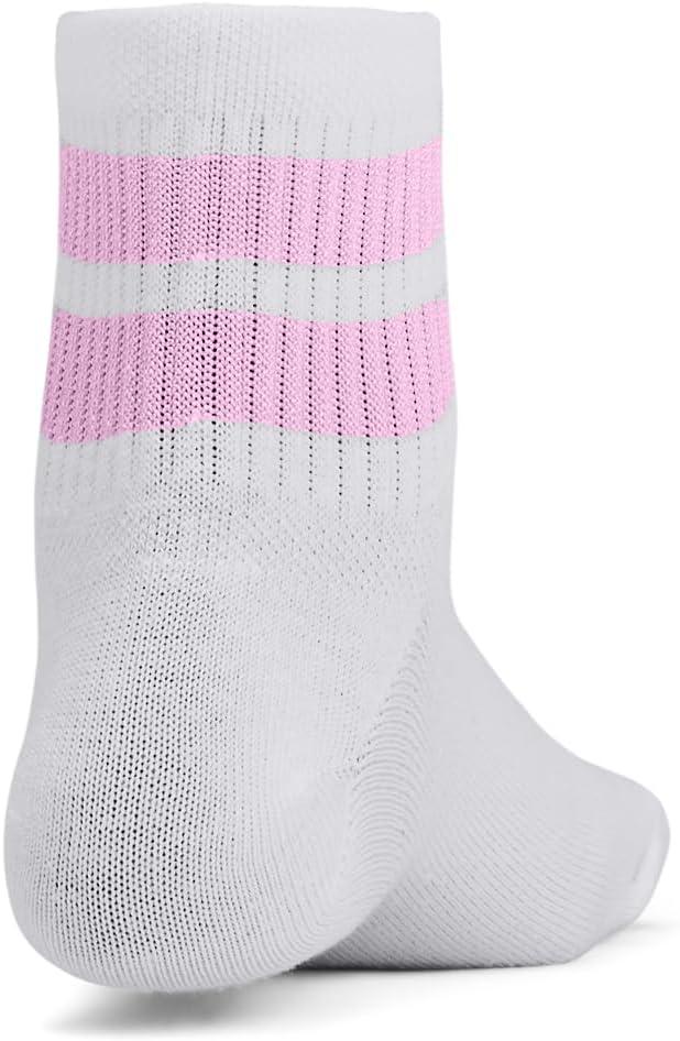 imageUnder Armour Kids Youth Essential Quarter Socks 6Pack100 White  White  Stellar Pink