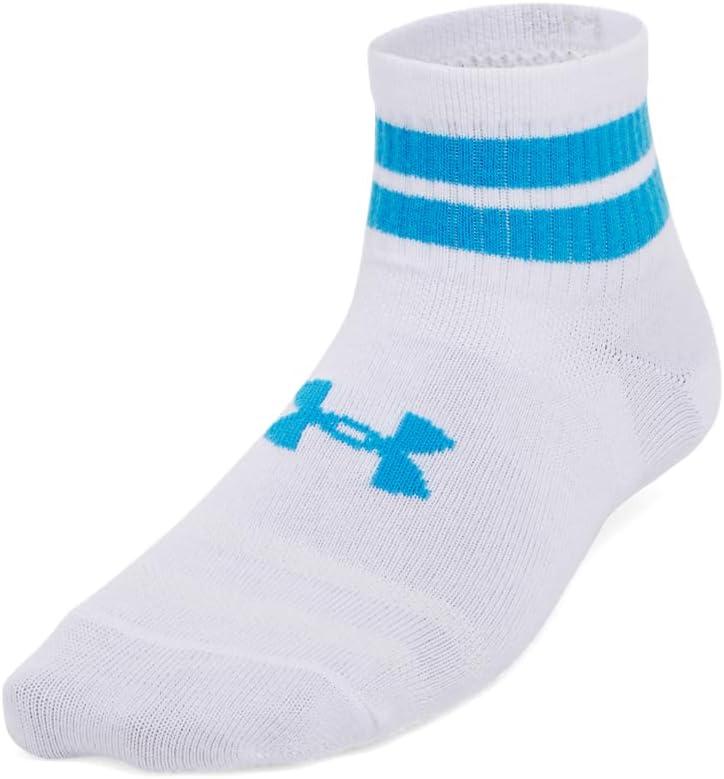 imageUnder Armour Kids Youth Essential Quarter Socks 6Pack103 White  White  Electric Blue