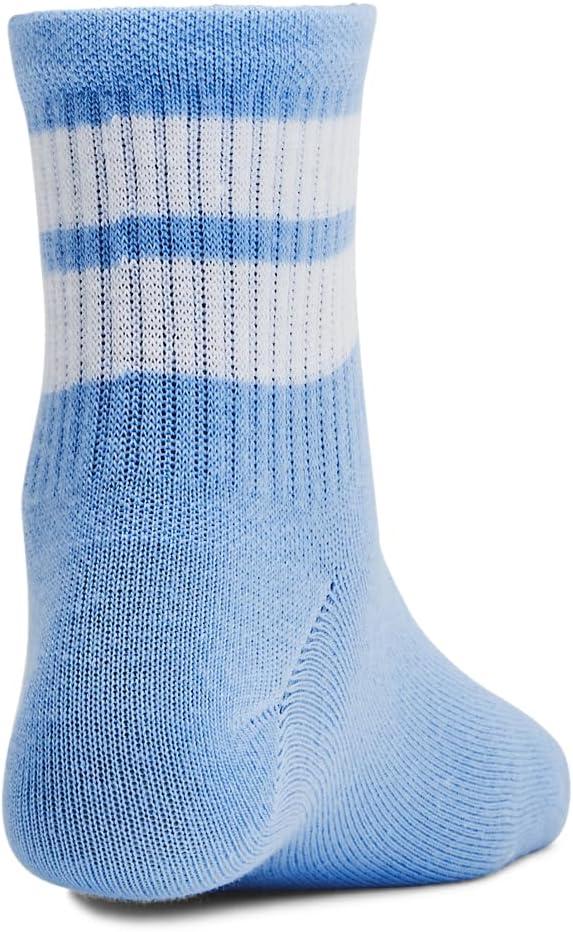 imageUnder Armour Kids Youth Essential Quarter Socks 6Pack465 Horizon Blue  Morph Green  White