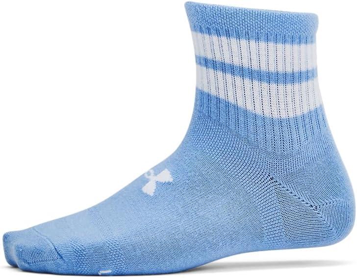 imageUnder Armour Kids Youth Essential Quarter Socks 6Pack465 Horizon Blue  Morph Green  White