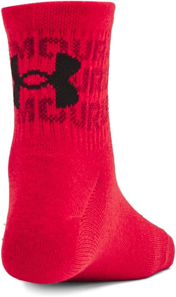 imageUnder Armour Kids Youth Essential Quarter Socks 6Pack600 Red  Red  Black