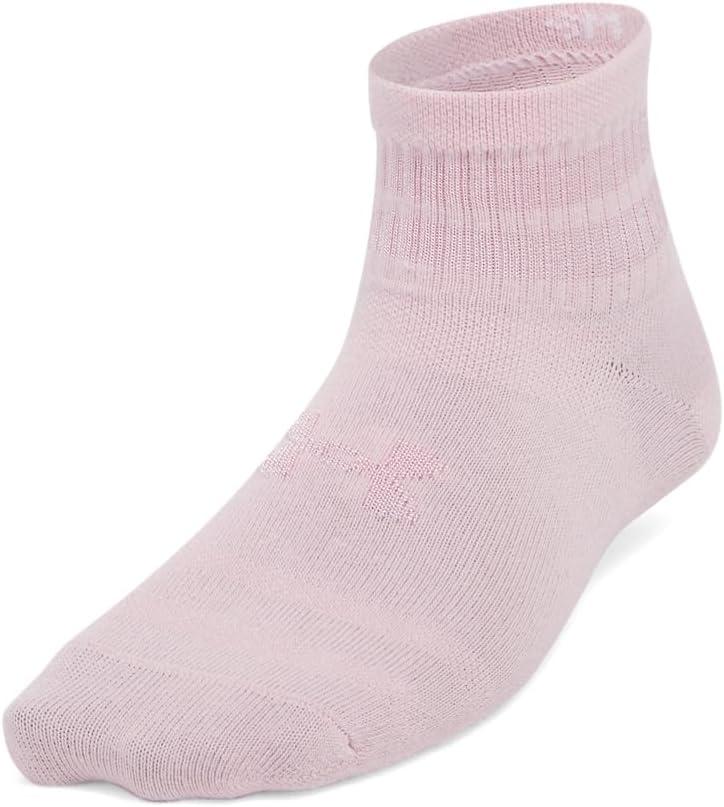 imageUnder Armour Kids Youth Essential Quarter Socks 6Pack647 Prime Pink  Sonic Yellow  Prime Pink