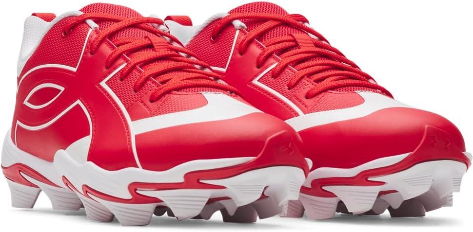 imageUnder Armour Mens Leadoff Icon Low Rm Baseball Cleats Sneaker600 RedWhiteRed