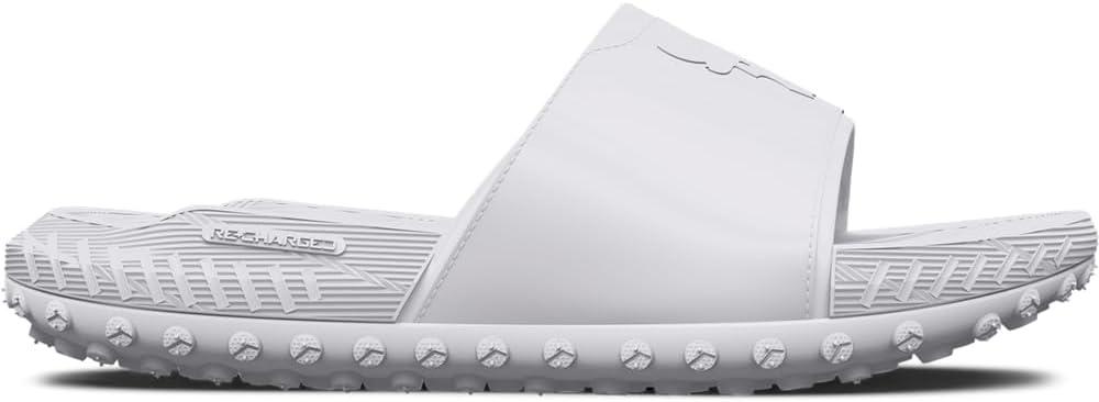imageUnder Armour Mens Project Rock 3 Slide Sandals100 WhiteWhiteHalo Gray