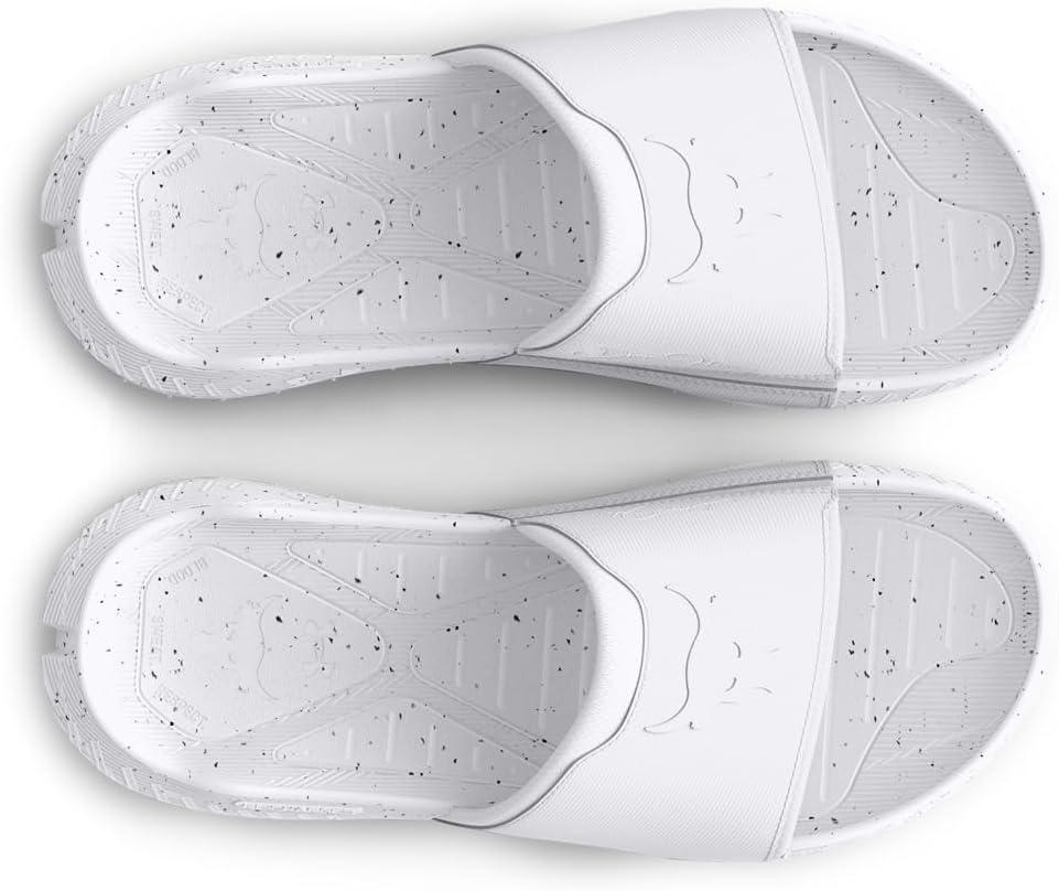 imageUnder Armour Mens Project Rock 3 Slide Sandals100 WhiteWhiteHalo Gray
