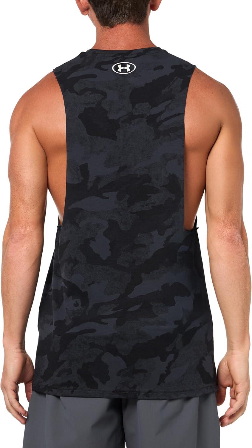 imageUnder Armour Mens Project Rock Camo Tank016 Anthracite  Black  Hyper Green
