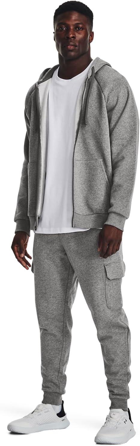 imageUnder Armour Mens Rival Fleece Cargo Jogger026 Castlerock Light Heather   White