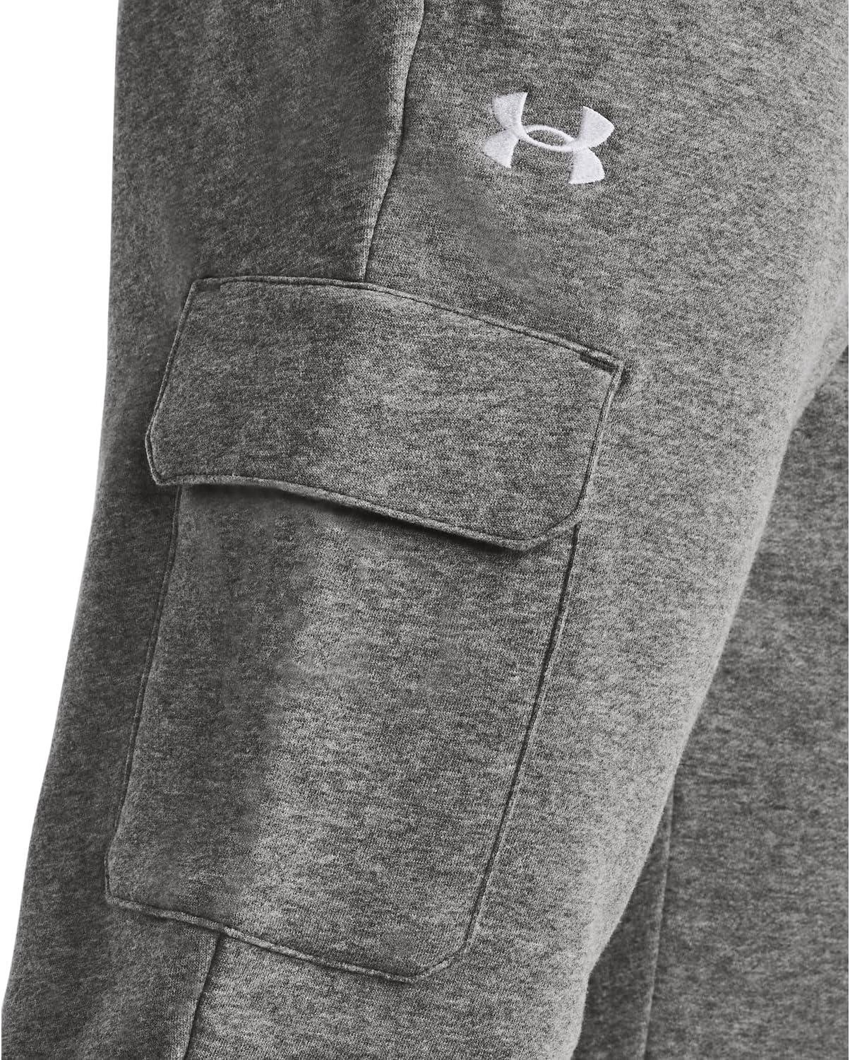 imageUnder Armour Mens Rival Fleece Cargo Jogger026 Castlerock Light Heather   White