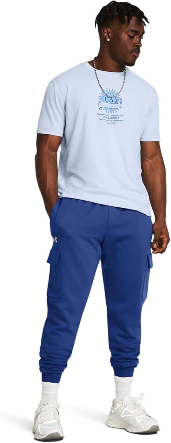 imageUnder Armour Mens Rival Fleece Cargo Jogger432 Tech Blue   White