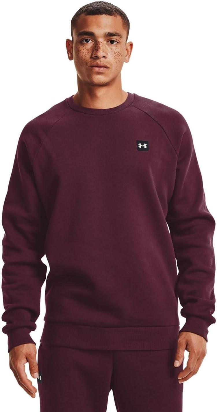 imageUnder Armour Mens Rival Fleece CrewDark Maroon 600Onyx White