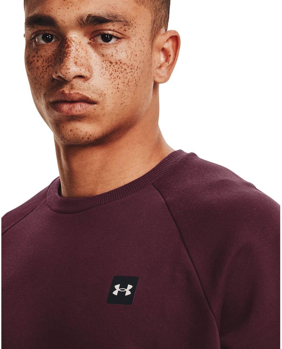 imageUnder Armour Mens Rival Fleece CrewDark Maroon 600Onyx White