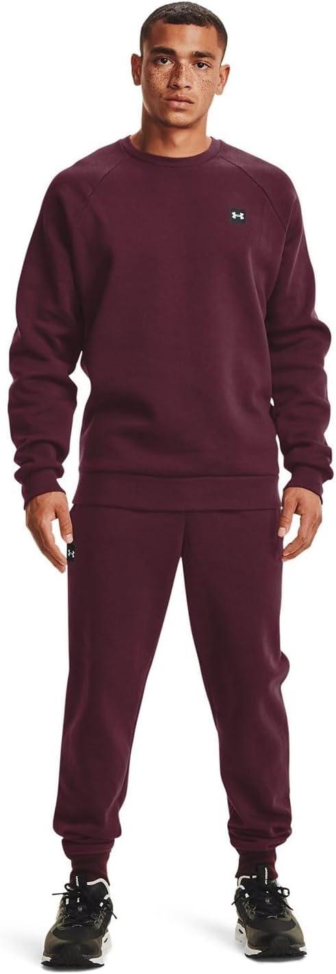 imageUnder Armour Mens Rival Fleece CrewDark Maroon 600Onyx White