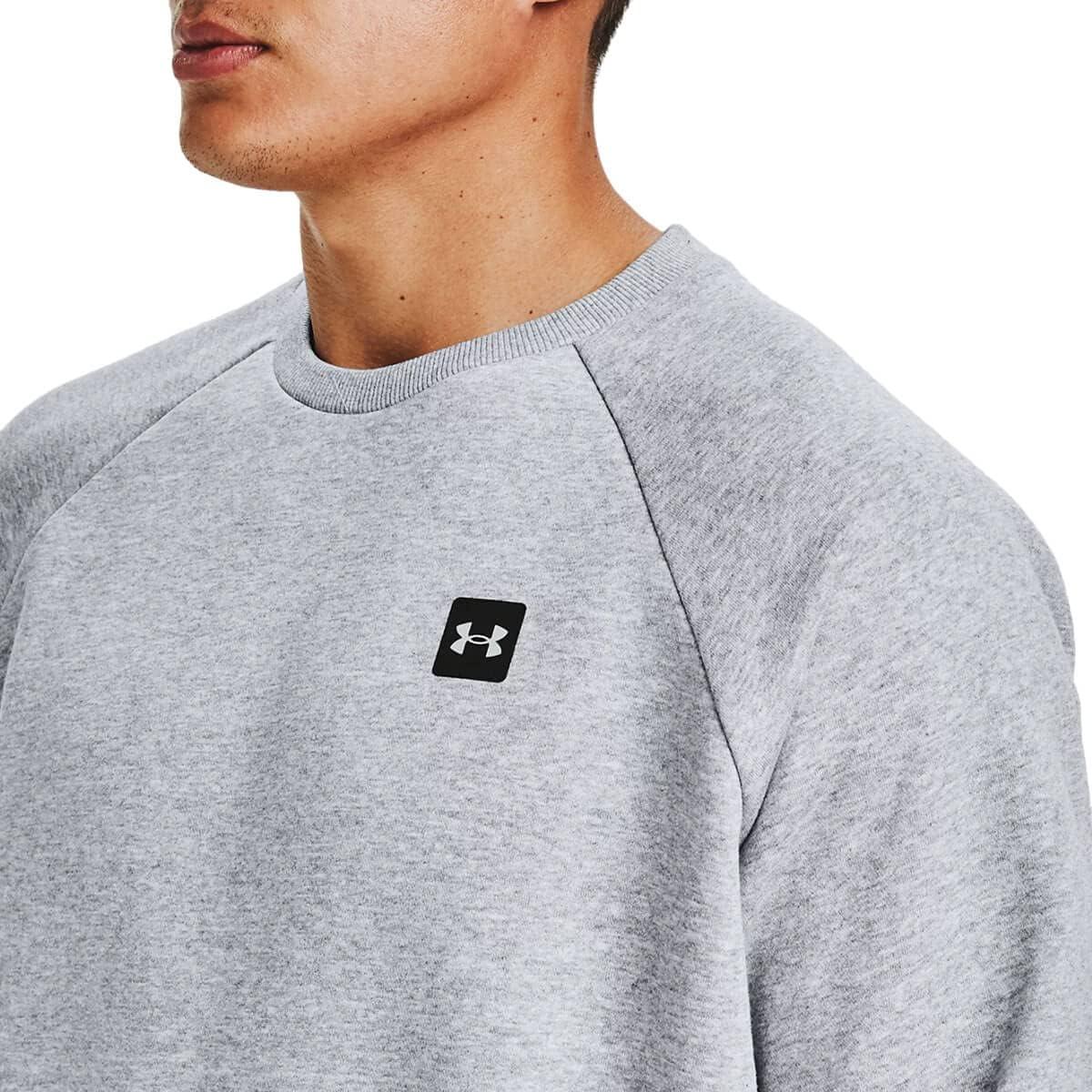 imageUnder Armour Mens Rival Fleece CrewMod Gray Light Heather 011Onyx White