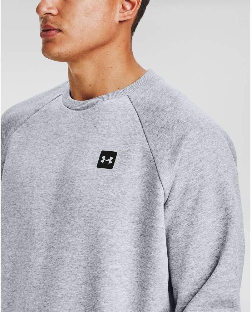 imageUnder Armour Mens Rival Fleece CrewMod Gray Light Heather 011Onyx White