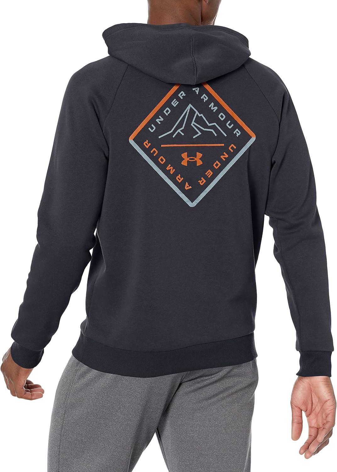 imageUnder Armour Mens Rival Fleece Hoodie001 Black   Blaze Orange