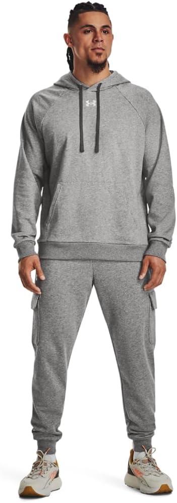 imageUnder Armour Mens Rival Fleece Hoodie025 Castlerock Light Heather   White