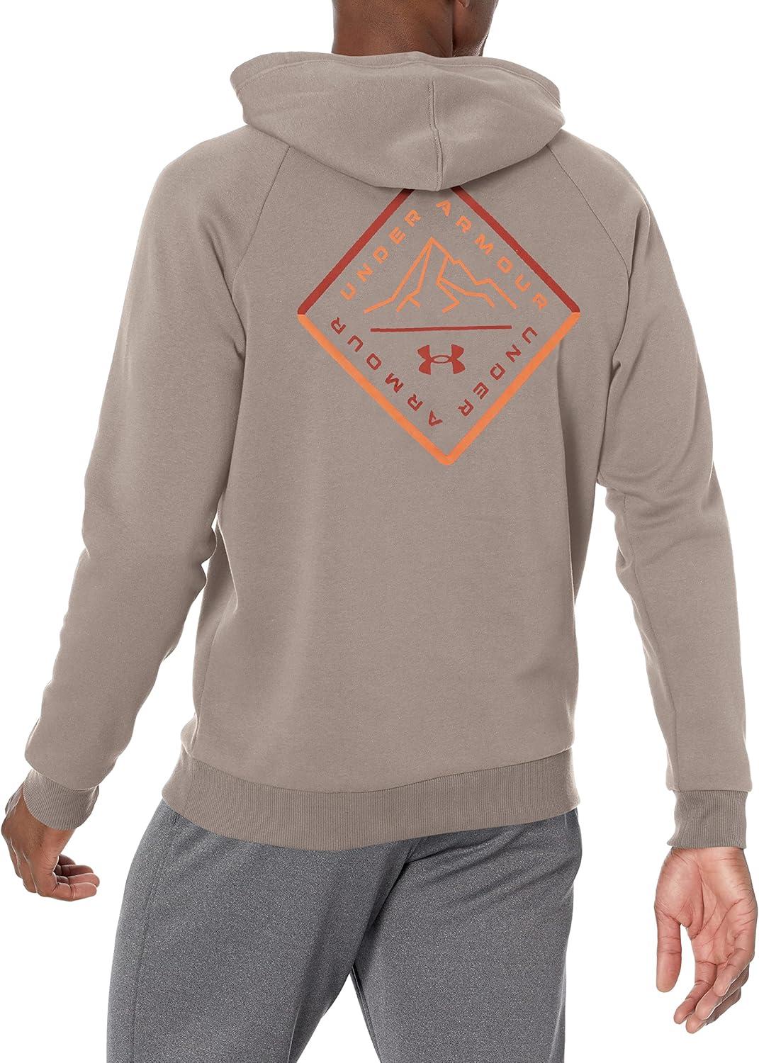 imageUnder Armour Mens Rival Fleece Hoodie294 Pewter   Orange Ember