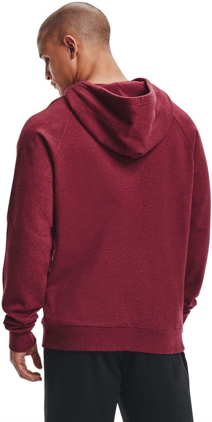 imageUnder Armour Mens Rival Fleece HoodieLeague Red Light Heather 626Onyx White