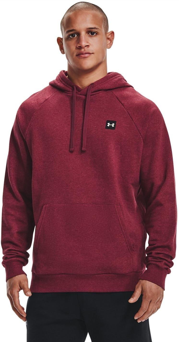 imageUnder Armour Mens Rival Fleece HoodieLeague Red Light Heather 626Onyx White