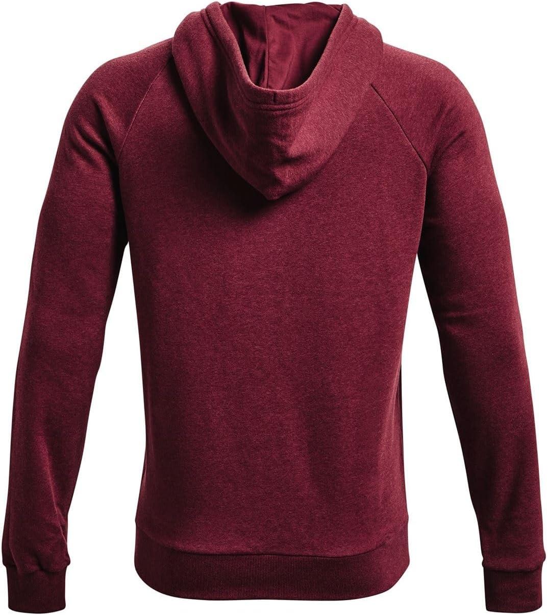 imageUnder Armour Mens Rival Fleece HoodieLeague Red Light Heather 626Onyx White