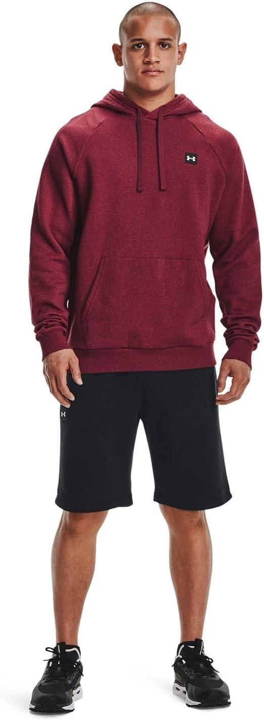 imageUnder Armour Mens Rival Fleece HoodieLeague Red Light Heather 626Onyx White