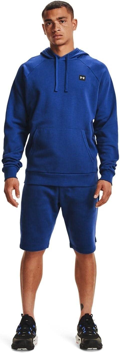 imageUnder Armour Mens Rival Fleece HoodieTech Blue 432Onyx White