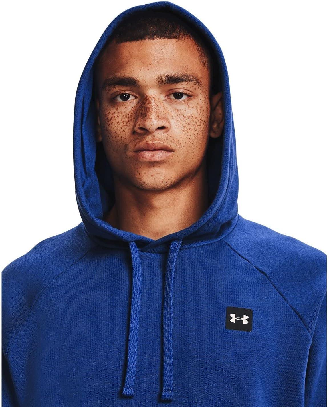 imageUnder Armour Mens Rival Fleece HoodieTech Blue 432Onyx White