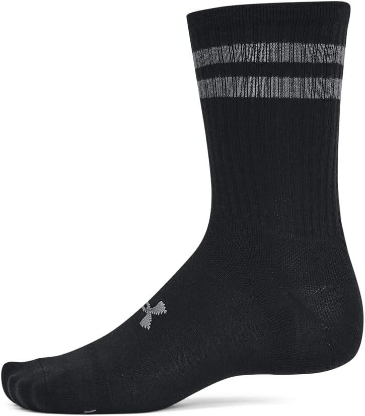 imageUnder Armour Unisex Adult Essential Crew Socks 6Pack001 Black  Black  Castlerock
