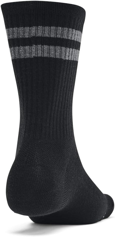 imageUnder Armour Unisex Adult Essential Crew Socks 6Pack001 Black  Black  Castlerock