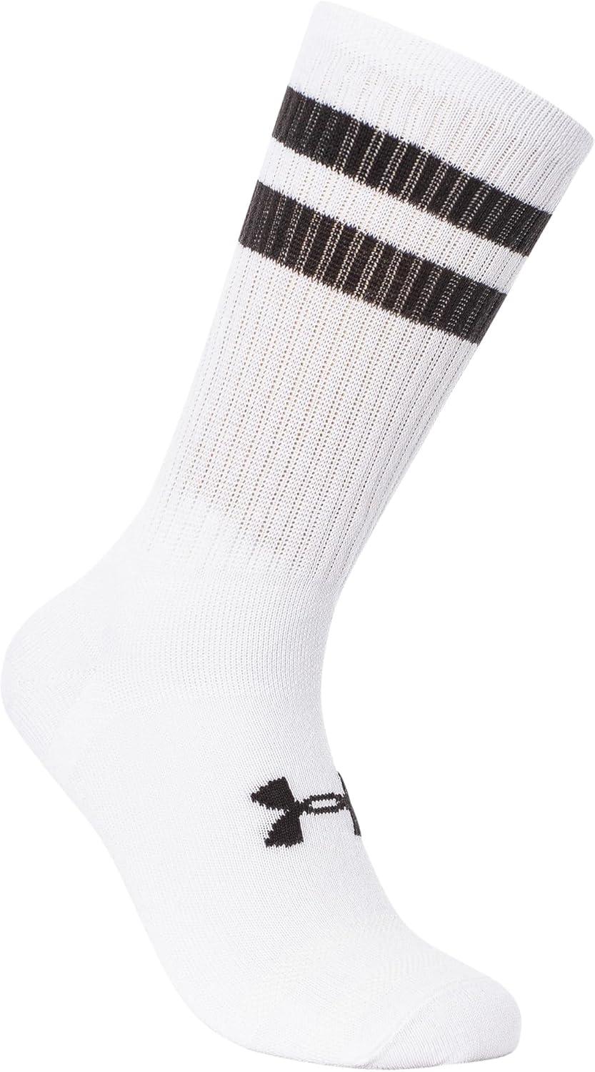 imageUnder Armour Unisex Adult Essential Crew Socks 6Pack101 White  White  Black