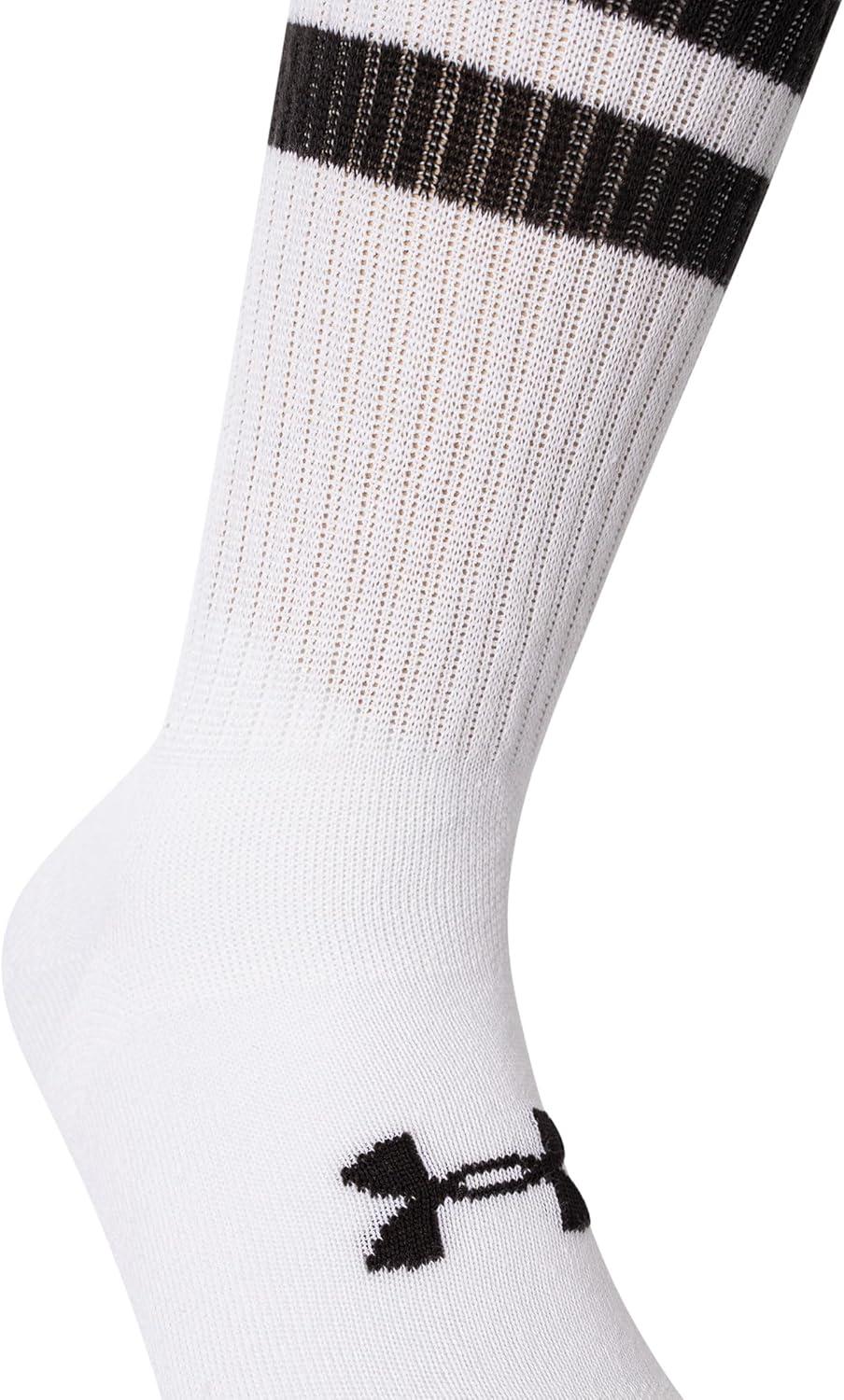 imageUnder Armour Unisex Adult Essential Crew Socks 6Pack101 White  White  Black