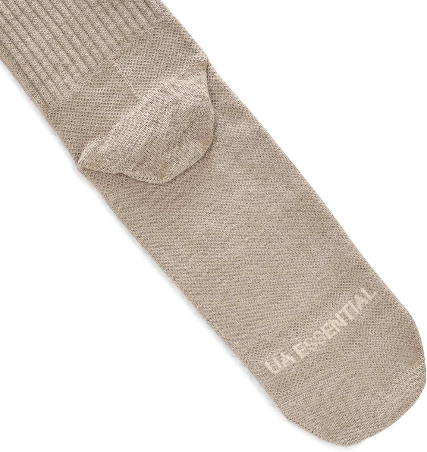 imageUnder Armour Unisex Adult Essential Crew Socks 6Pack279 Stone  Stone  Timberwolf Taupe