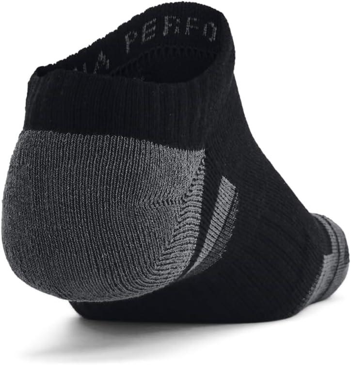 imageUnder Armour Unisex Adult Performance Cotton No Show Socks 3 Pairs001 Black  Black  Pitch Gray