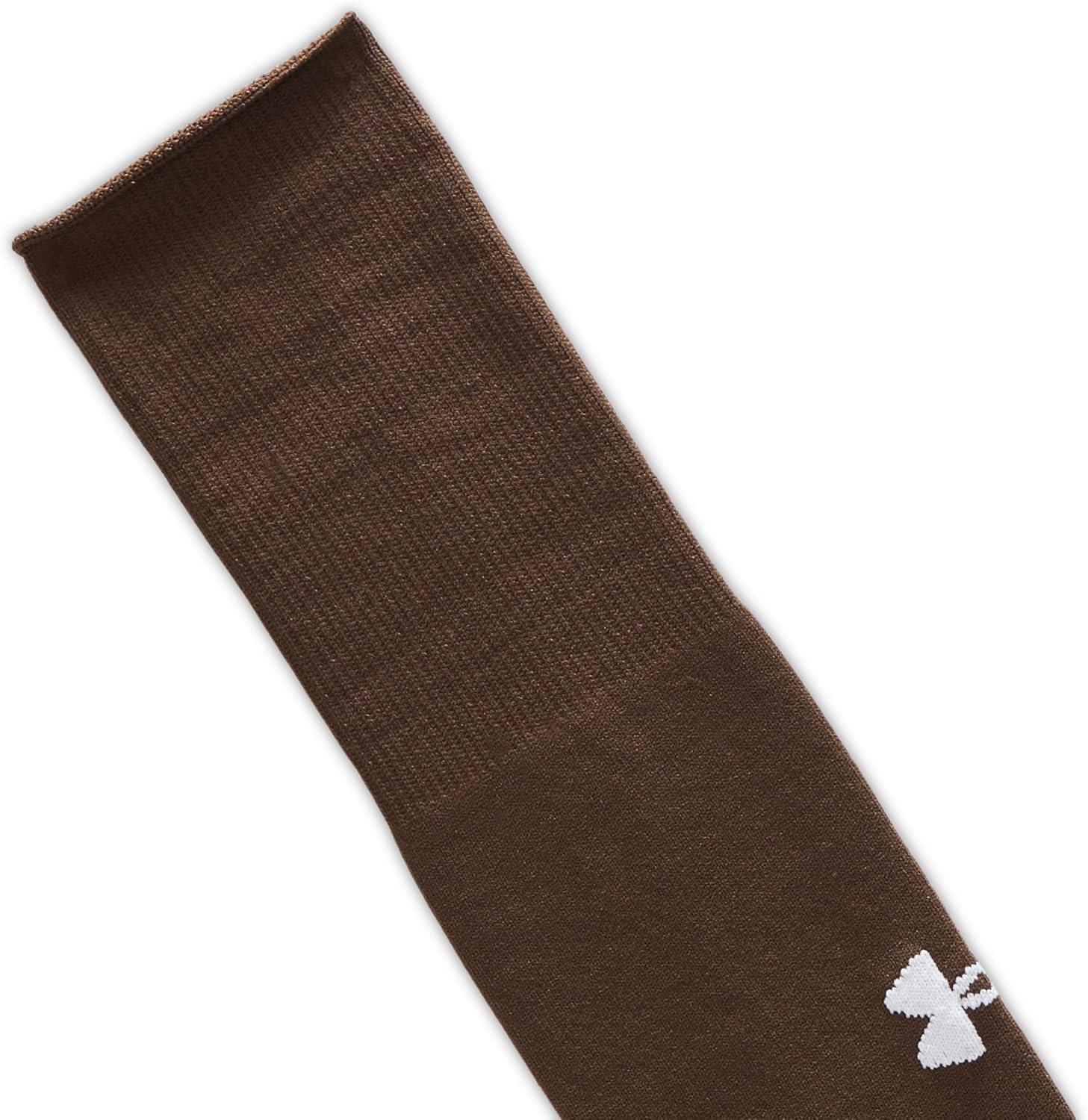 imageUnder Armour Unisex Magnetico Over the Calf Socks230 Gridiron Brown  Pitch Gray  White