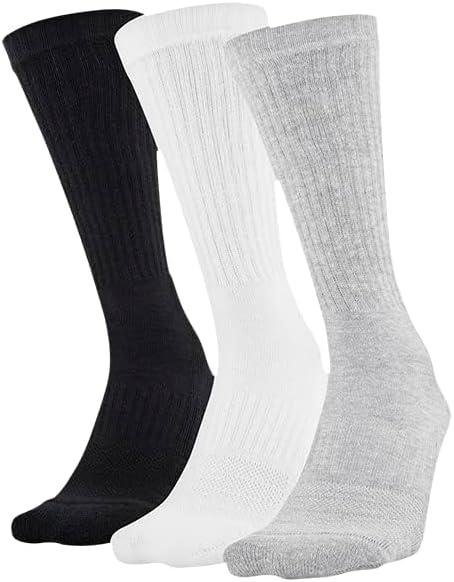 imageUnder Armour Youth Training Cotton Crew Socks MultipairsTrue Gray Heather 2 3pairs