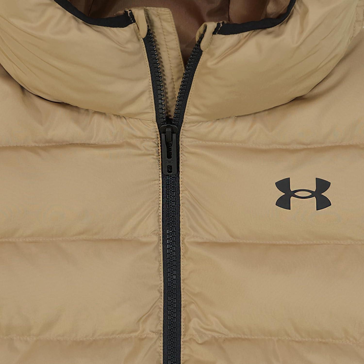 imageUnder Armour boys Pronto Colorblock Puffer Jacket Midweight Zip Up Closure Repels WaterBlue Atlantis Colorblock