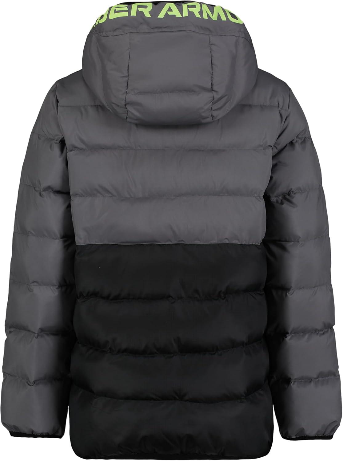 imageUnder Armour boys Pronto Colorblock Puffer Jacket Midweight Zip Up Closure Repels WaterCastlerock