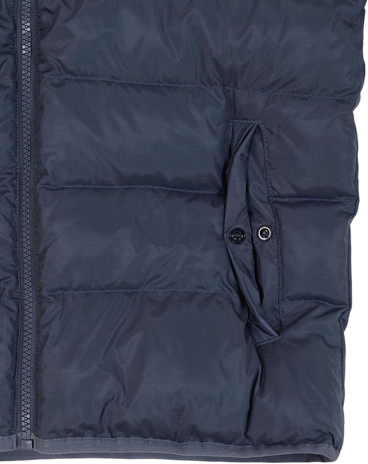 imageUnder Armour boys Pronto Colorblock Puffer Jacket Midweight Zip Up Closure Repels WaterDownpour Gray Colorblock