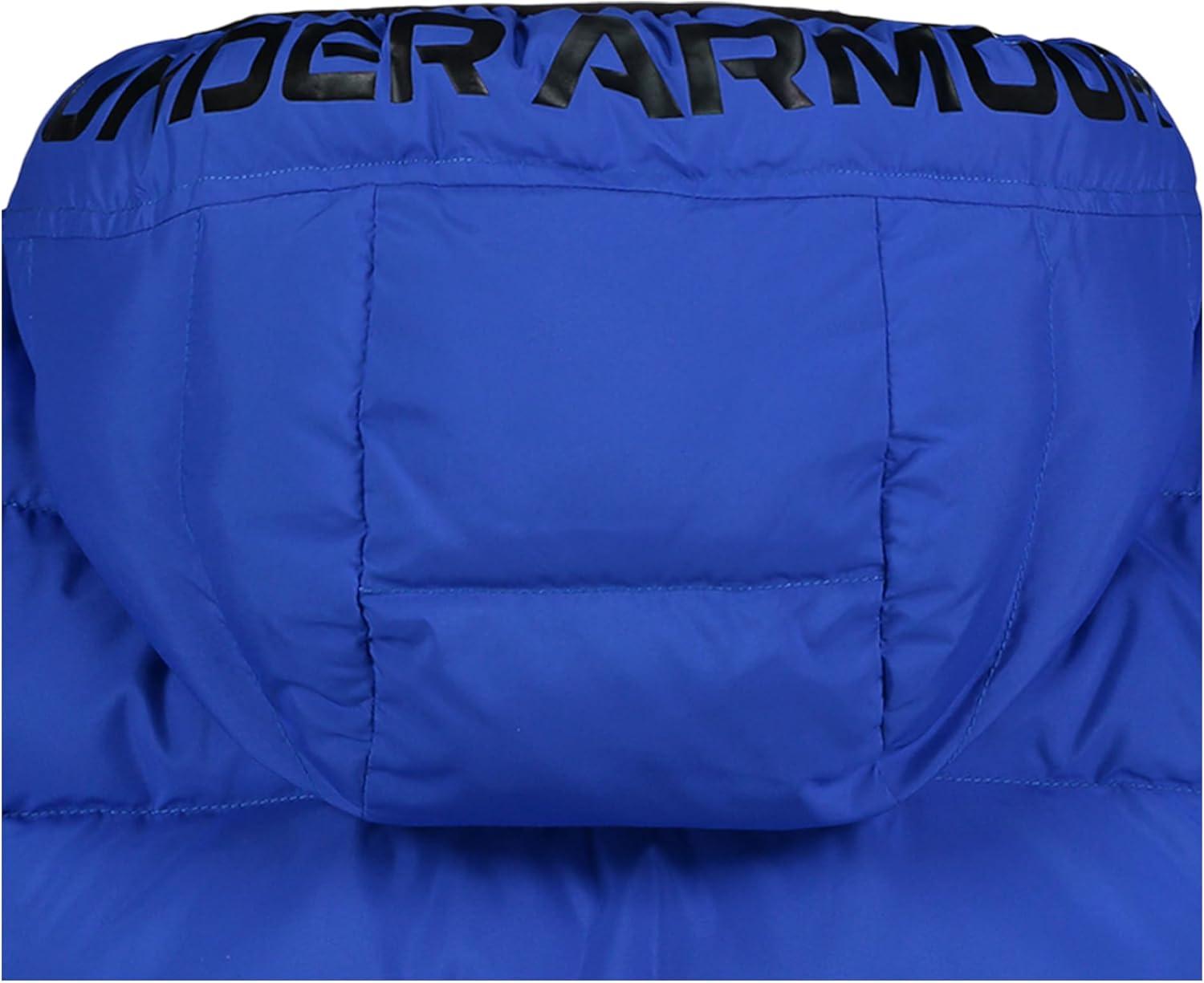 imageUnder Armour boys Pronto Colorblock Puffer Jacket Midweight Zip Up Closure Repels WaterTeam Royal Colorblock