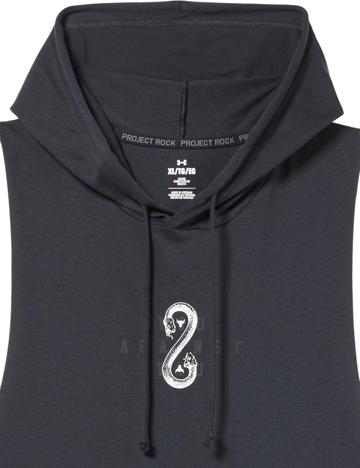 imageUnder Armour mens Project Rock Snake Sleeveless Hoodie001 Black  White Clay  White