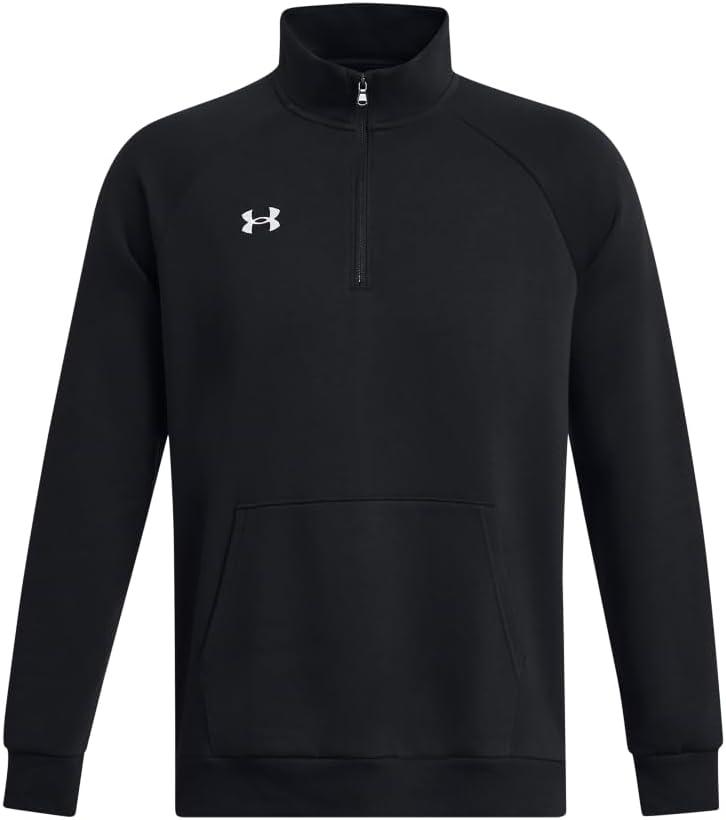 imageUnder Armour mens Rival Fleece Quarter Zip001 Black   White