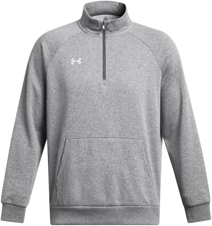 imageUnder Armour mens Rival Fleece Quarter Zip025 Castlerock Light Heather   White