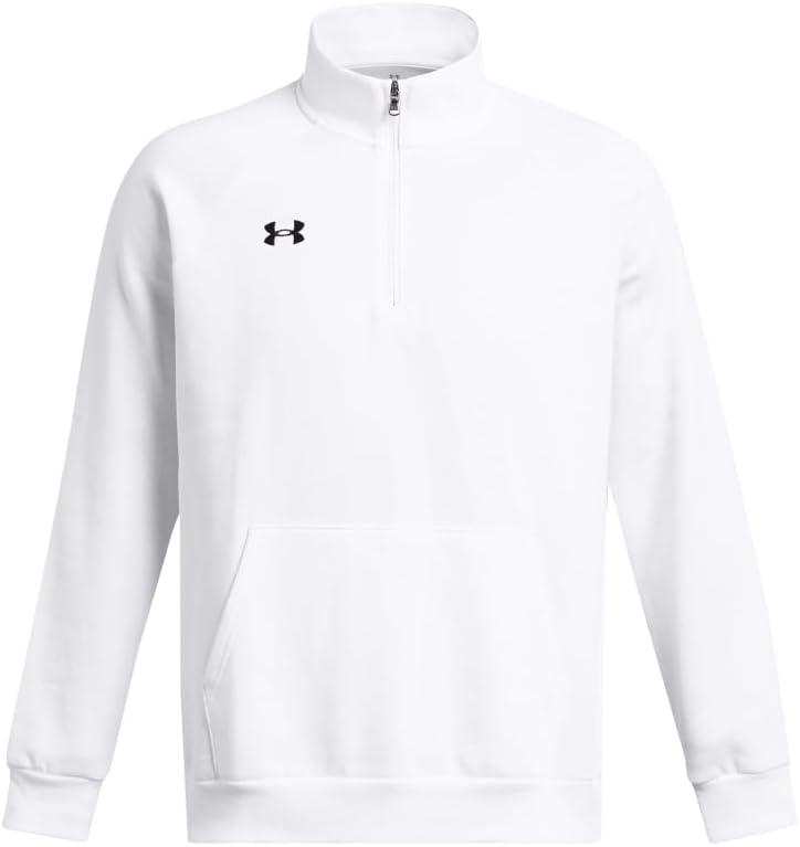 imageUnder Armour mens Rival Fleece Quarter Zip100 White   Black