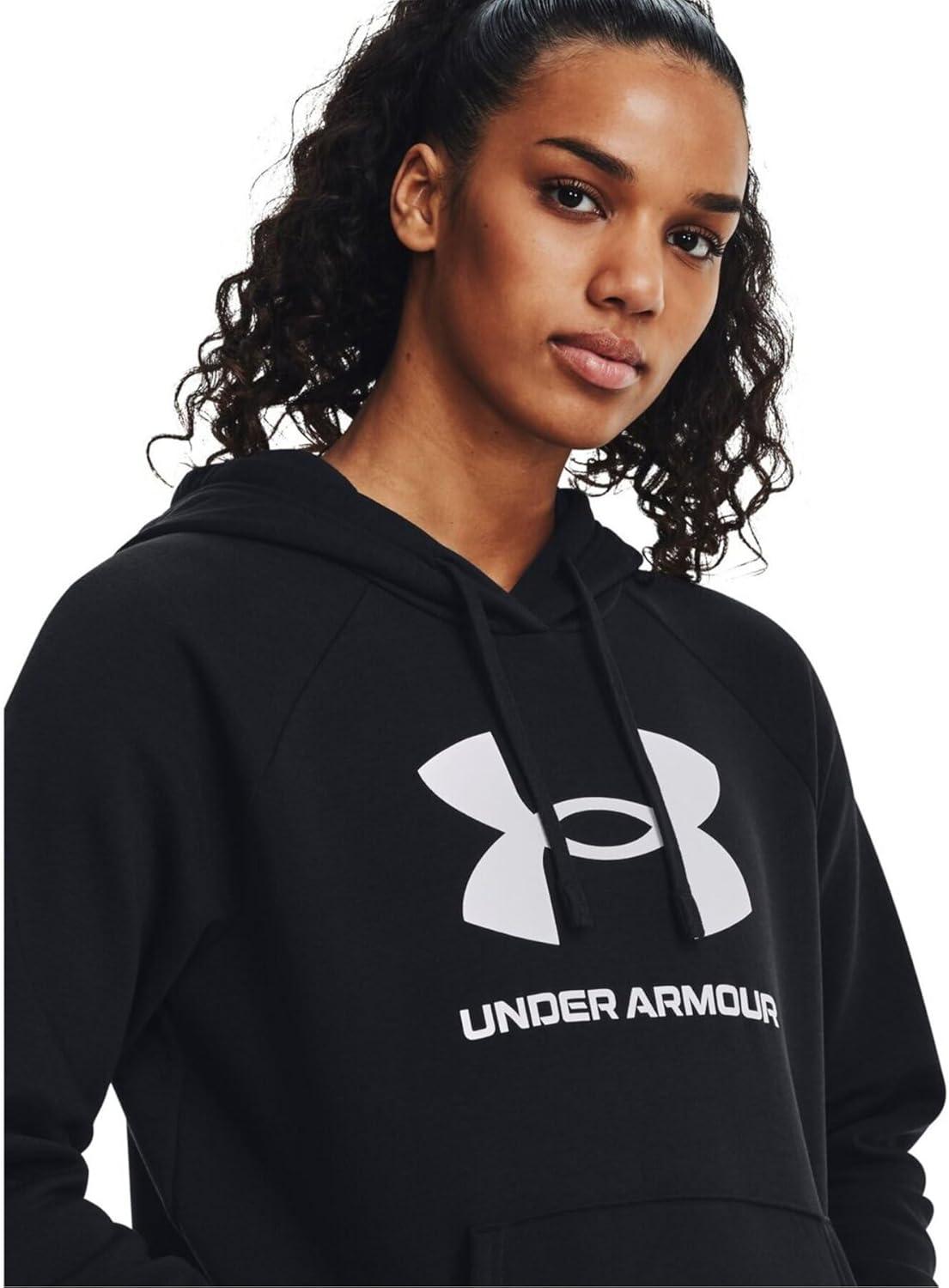 imageUnder Armour womens Rival Fleece Big Logo Hoodie001 Black   White
