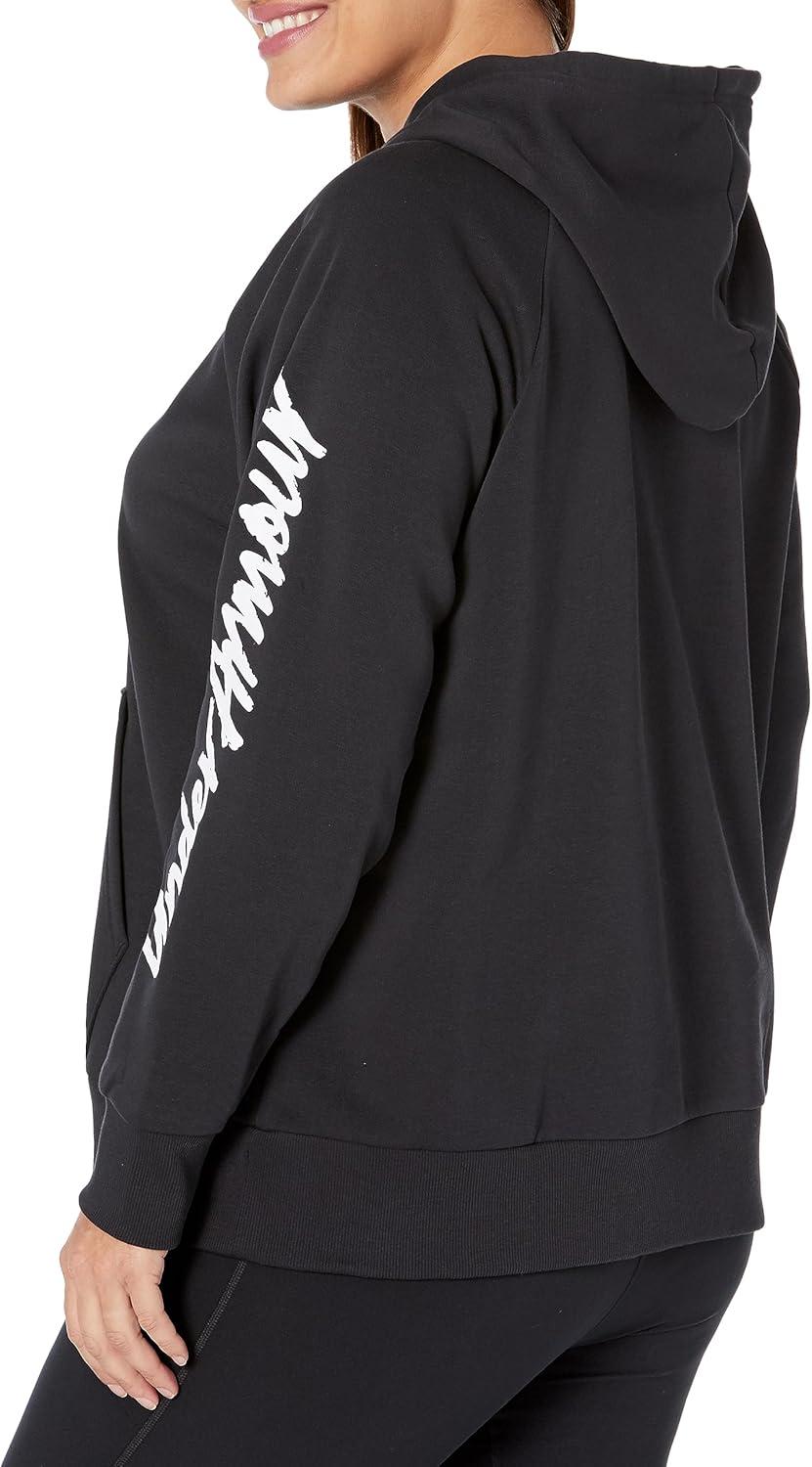 imageUnder Armour womens Rival Fleece Big Logo Hoodie001 Black  White  Sleeve Wordmark
