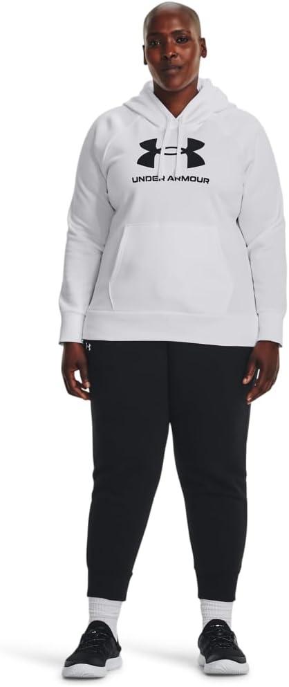 imageUnder Armour womens Rival Fleece Big Logo Hoodie100 White   Black
