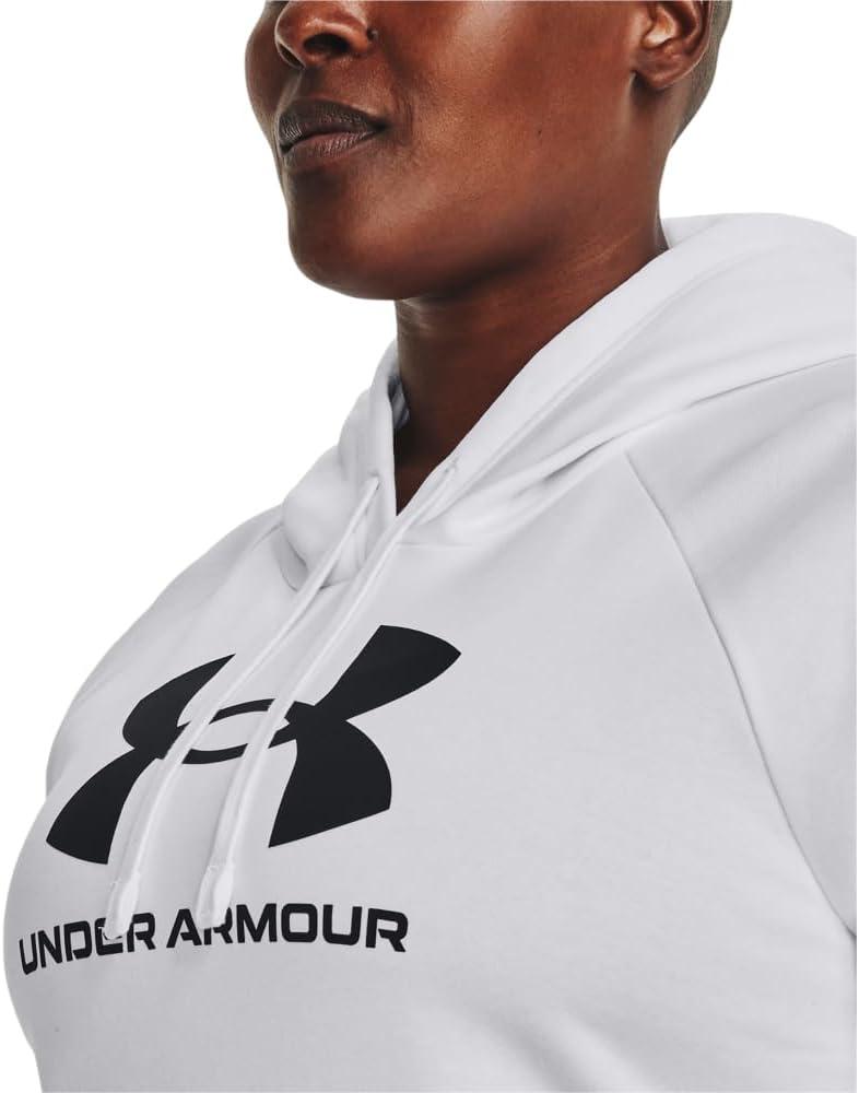 imageUnder Armour womens Rival Fleece Big Logo Hoodie100 White   Black